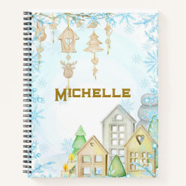 北欧のインスパイアノート。編集可能な名前 ノートブック