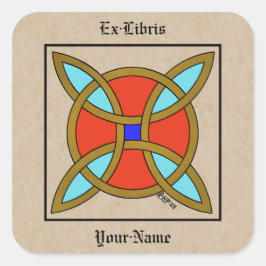 北欧のウィッチクラフト蔵書票 スクエアシール