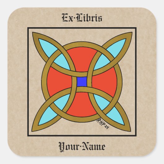 北欧のウィッチクラフト蔵書票 スクエアシール (正面)