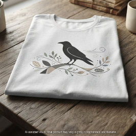 北欧のカラスのアート ミニマリストの鳥 自然愛好家へのギフト トライブレンドTシャツ
