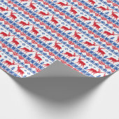 北欧のクリスマスのトナカイパターン ラッピングペーパー (角)