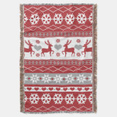 北欧のクリスマスのトナカイ愛ブランケット スローブランケット (正面縦)