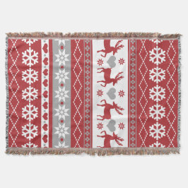 北欧のクリスマスのトナカイ愛ブランケット スローブランケット