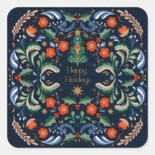 北欧のクリスマスの挨拶 スクエアシール (正面)