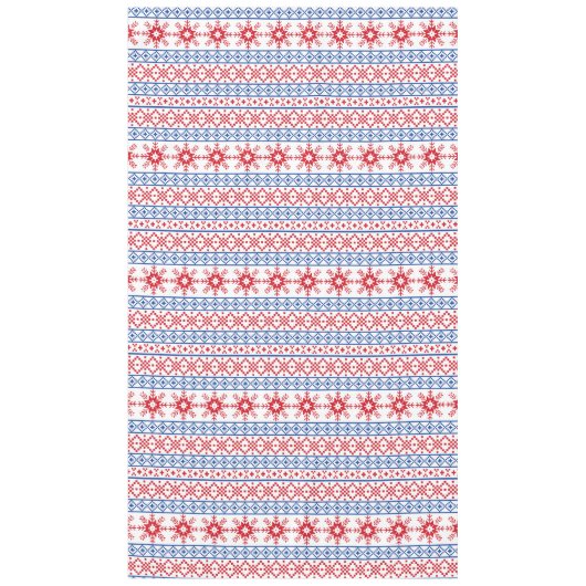 北欧のクリスマスの雪片のボーダー テーブルクロス (正面)