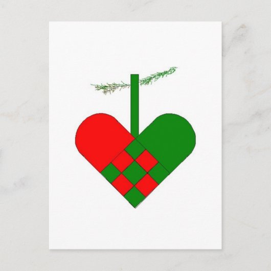 北欧のクリスマスハート シーズンポストカード (正面)