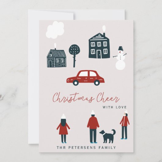 北欧のクリスマスモダンの風景おもしろい カード (正面)