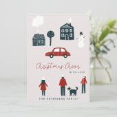 北欧のクリスマスモダンの風景おもしろい カード (スタンド正面)