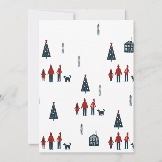 北欧のクリスマスモダンの風景おもしろい カード (裏面)