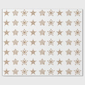 北欧のスタイル民俗学がライトブラウンで星を獲得 ラッピングペーパー (フラット)