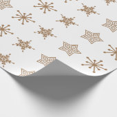 北欧のスタイル民俗学がライトブラウンで星を獲得 ラッピングペーパー (角)