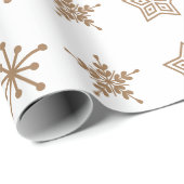 北欧のスタイル民俗学がライトブラウンで星を獲得 ラッピングペーパー (ロールコーナー)