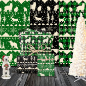 北欧のセーターベージュグリーンプライド冬の動物 ラッピングペーパーシート