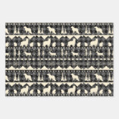 北欧のセーターベージュブラックプライド冬の動物 ラッピングペーパーシート (正面)