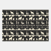 北欧のセーターベージュレッドプライド冬の動物 ラッピングペーパーシート (正面3)