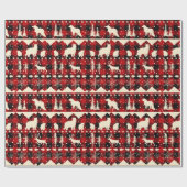 北欧のセーターベージュレッドプライド冬の動物 ラッピングペーパー (フラット)