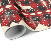 北欧のセーターベージュレッドプライド冬の動物 ラッピングペーパー (ロールコーナー)