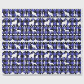 北欧のセーター紫のバッファロープレイド冬季動物 ラッピングペーパー (フラット)