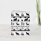 北欧のセーター黒と白の冬動物 シーズンカード (裏面)