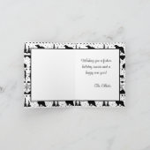 北欧のセーター黒と白の冬動物 シーズンカード (内部)