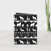 北欧のセーター黒と白の冬動物 シーズンカード (裏面)