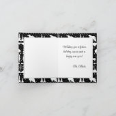 北欧のセーター黒と白の冬動物 シーズンカード (内部)