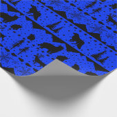 北欧のセーター黒と青の冬の動物 ラッピングペーパー (角)