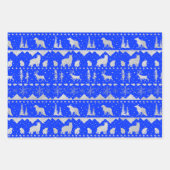 北欧のセーター黒銀の冬の動物 ラッピングペーパーシート (正面3)