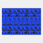 北欧のセーター黒銀の冬の動物 ラッピングペーパーシート (正面3)