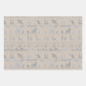 北欧のセー素朴タークラフトシルバーウィンター動物 ラッピングペーパーシート (正面)