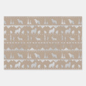 北欧のセー素朴タークラフトシルバーウィンター動物 ラッピングペーパーシート (正面3)