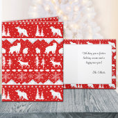 北欧のセー赤と白ター冬動物 シーズンカード