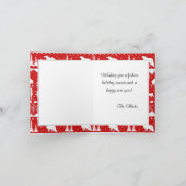 北欧のセー赤と白ター冬動物 シーズンカード (内部)