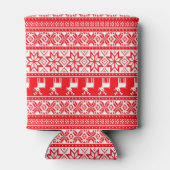 北欧のトナカイおもしろいアの醜いクリスマスセーター 缶クーラー (裏面)