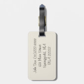 北欧のトナカイおよび雪片 ラゲッジタグ (裏面縦)