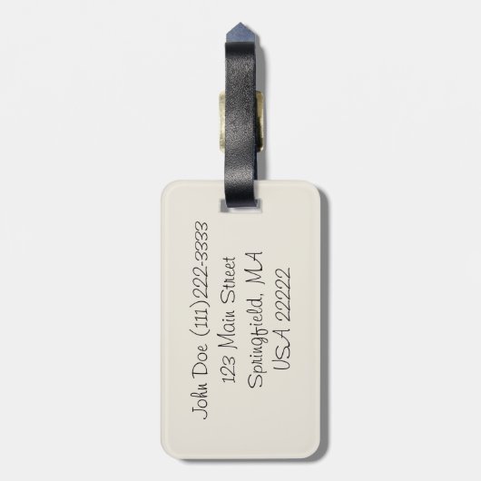 北欧のトナカイおよび雪片 ラゲッジタグ (裏面縦)