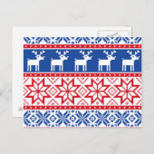 北欧のトナカイと雪片 ポストカード (正面/裏面)