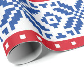 北欧のトナカイと雪片 ラッピングペーパー (ロールコーナー)