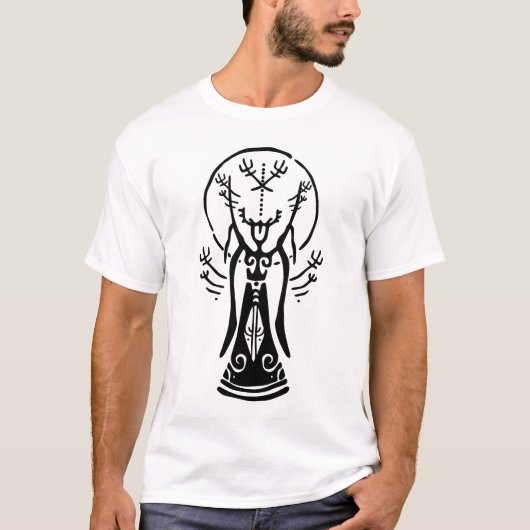 北欧のトーテム – ヴァイキングのシンボル Tシャツ (正面)