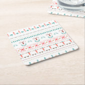 北欧のライトウィンターパターン スクエアペーパーコースター (アングル)