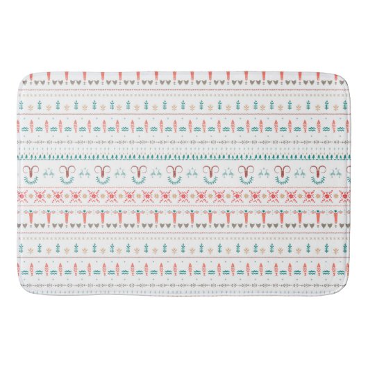 北欧のライトウィンターパターン バスマット (正面)