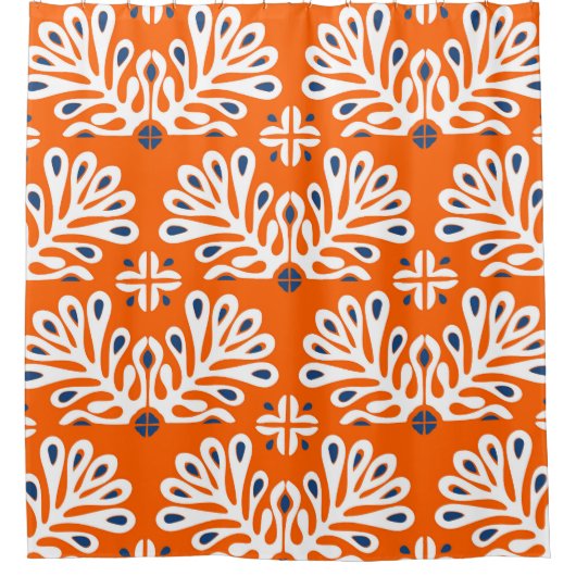 北欧の伝統:民族フローラモザイク。 シャワーカーテン (正面)