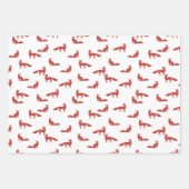 北欧の冬のシンプルミニマリストタウンフォレストキツネ ラッピングペーパーシート (正面)