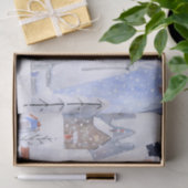 北欧の冬のスノーマウンテンスキービレッジナイトスカイ 薄葉紙 (ギフト)