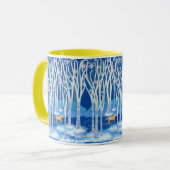 北欧の冬のフィヨルドホース マグカップ (正面左)