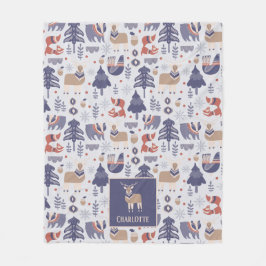 北欧の冬の北欧パタパーソナライズされたーン フリースブランケット