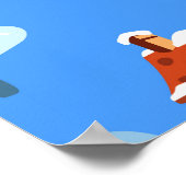 北欧の冬の家々雪のパターン ポスター (角)