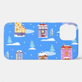 北欧の冬の家々雪のパターン Case-Mate iPhoneケース (裏面 (横))