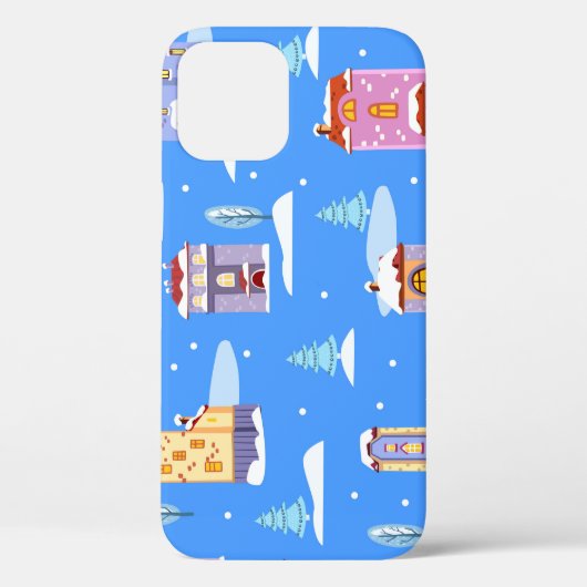 北欧の冬の家々雪のパターン Case-Mate iPhoneケース (裏面)