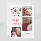 北欧の冬の景色と家のクリスマス シーズンカード (正面)